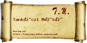 Tankóczi Máté névjegykártya